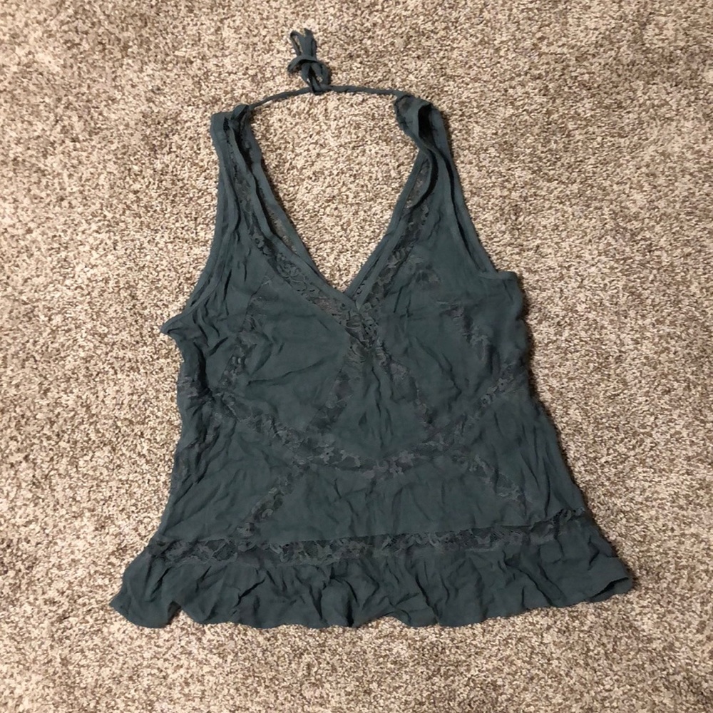 American Eagle Hunter Green Lace Tank